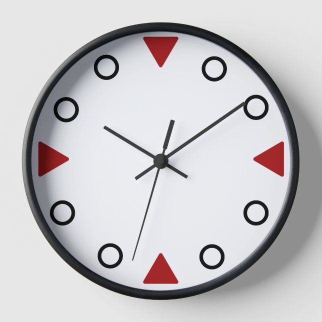 Clock - Red Triangle Markers (Front)