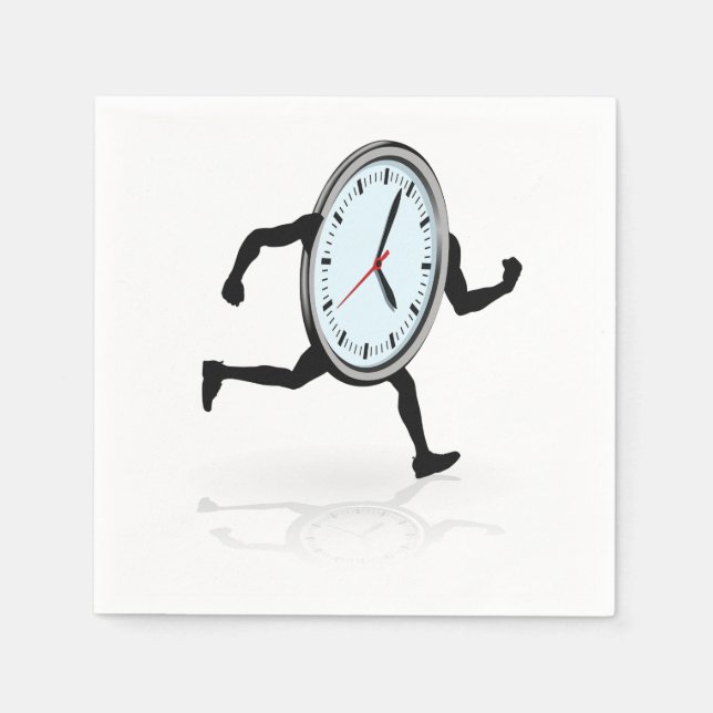 Clock Running Paper Napkins (Front)