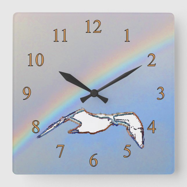 Clock - Seagull with Rainbow Highlights (Front)