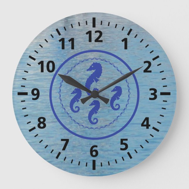 Clock - Seahorses and Water (Front)