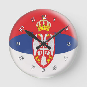 Clock Serbia Serbian flag Bubble Design