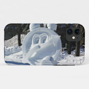 Clock Snow Sculpture, Quebec, Canada iPhone 11 Case