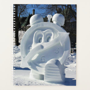Clock Snow Sculpture, Quebec, Canada Planner