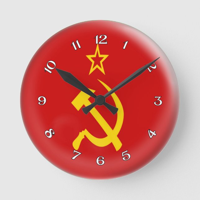 Clock Soviet flag Bubble Design (Front)