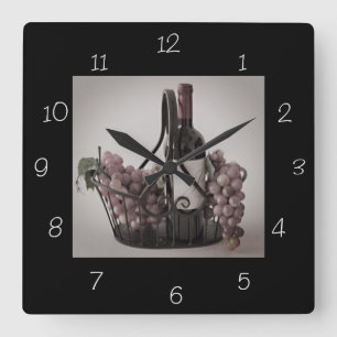 Clock Square Opt. 3 Basket w/ Wine and Grapes