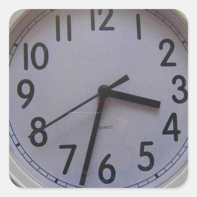 Clock Square Sticker (Front)