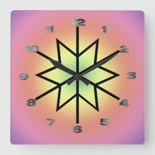 Clock - Star with metallic numerals