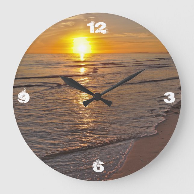 Clock: Sunset by the Beach Large Clock (Front)