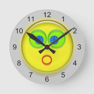 Clock - Surprised sun face