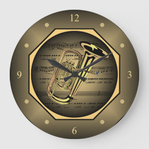 Clock-tagon ~ Tuba ~ Sheet Music ~  Large Clock
