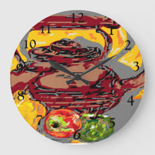Clock Tea Kettle with Fruit