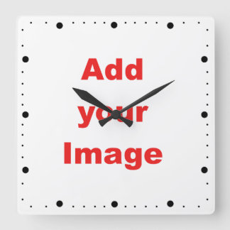 Clock template - Minute markers black - Add Image