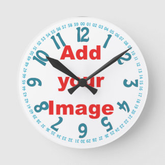 Clock template - Open face blue - Add Image