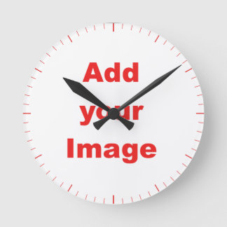 Clock template - Red markers - Add your Image