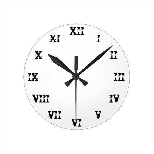 Clock Template: Roman Numerals: Broken Ghost Font | Zazzle