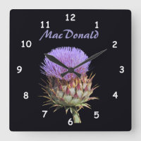 Clock - Thistle with Name
