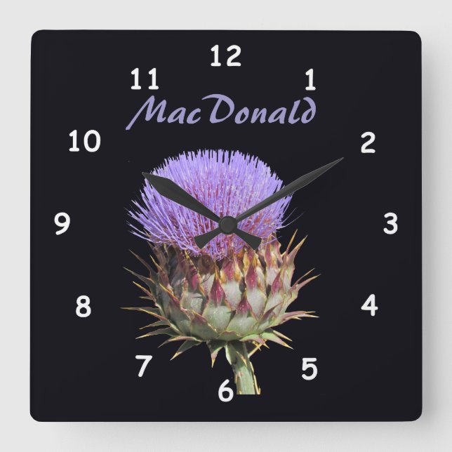 Clock - Thistle with Name (Front)