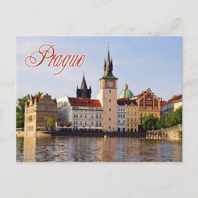 Clock Tower by the Vltava river, Prague Postcard (Front)