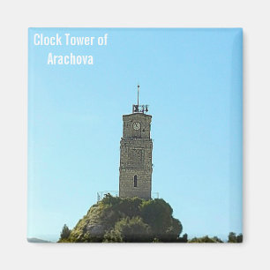 Clock Tower of Arachova Greece Magnet