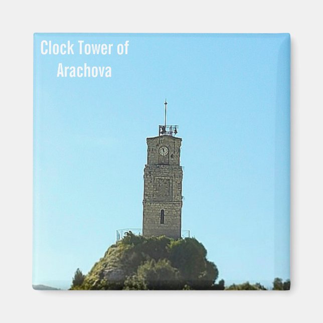 Clock Tower of Arachova Greece Magnet (Front)