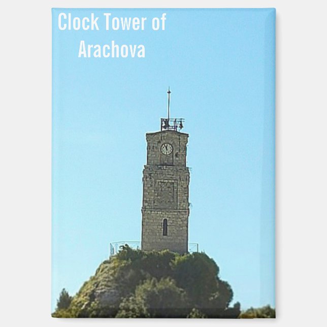 Clock Tower of Arachova Greece Magnet (Front)