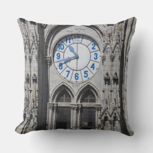 Clock towers at the National Basilica, Ecuador Cushion