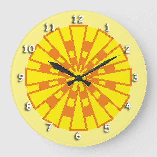 Clock - Triangles and Circles Yellow and Orange (Front)