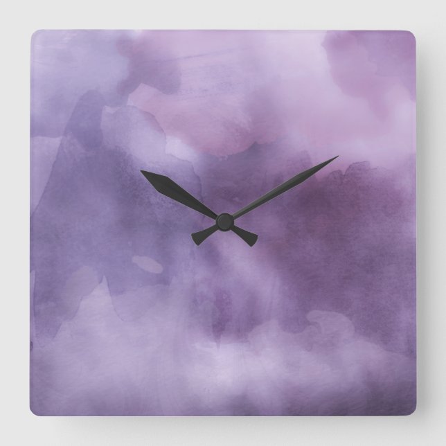 Clock - Watercolor Purples (Front)