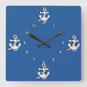Clock - White Anchors