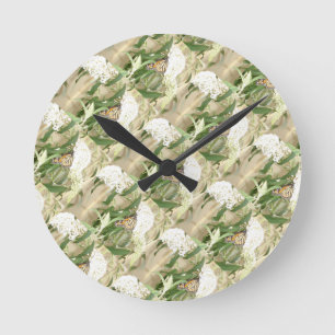 Clock white flower butterfly
