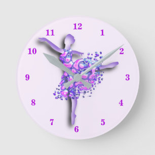 Clock with Ballerina in Purple