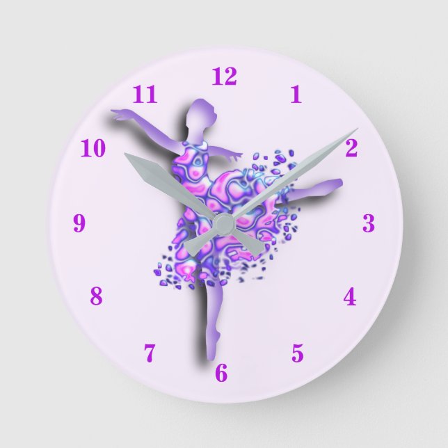 Clock with Ballerina in Purple (Front)