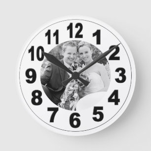 Clock with Large Numbers & Your Image / Wall clock