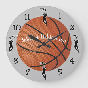 Clock with Sports Emphasis Basketball personalise