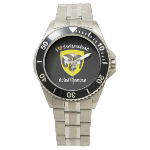 clock with Swiss draft Schaffhausen Switzerland Watch