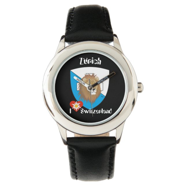 clock with Swiss draft Zurich Switzerland Watch (Front)