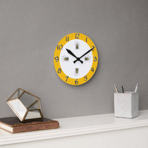 Clock - Yellow and Black Bees 