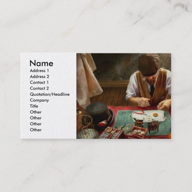 Clockmaker - A demonstration in Horology Business Card (Front)