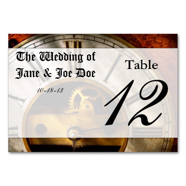 Clockmaker - What time is it Table Number (Back)