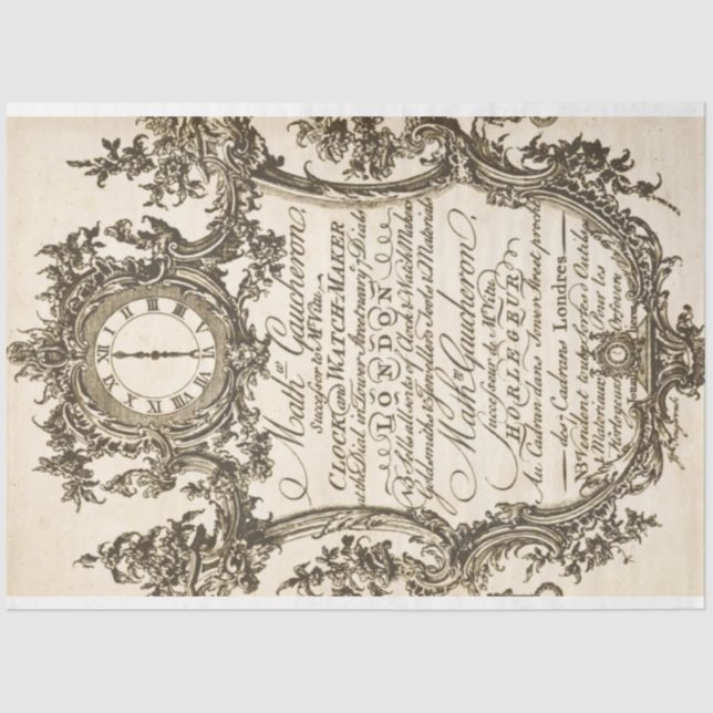 Clockmakers Furniture Decoupage Paper (Front)