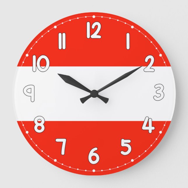 Clocks Austria Country Flag Wall Clock (Front)