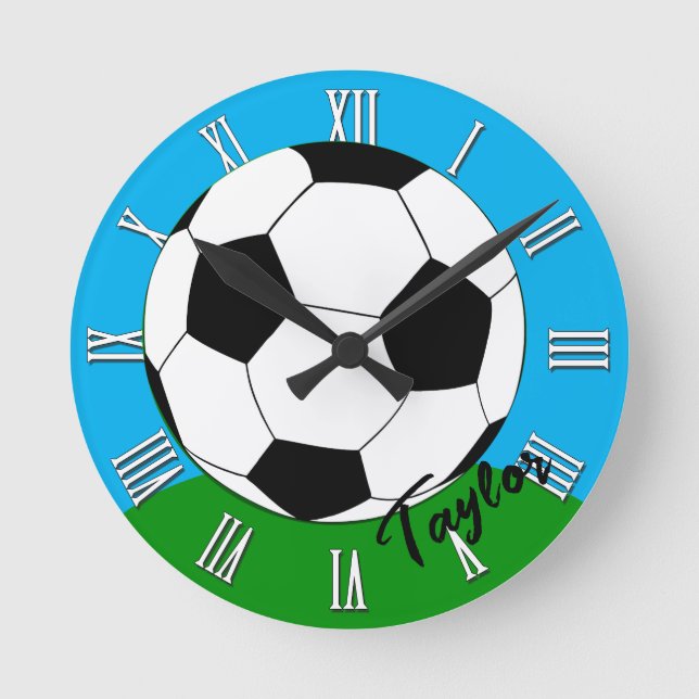 Clocks for Soccer fans Monogrammed / Football (Front)