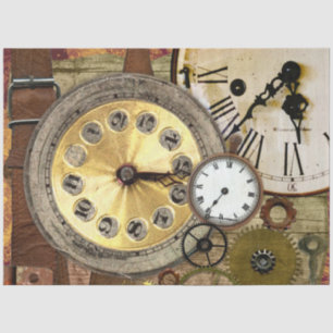 Clocks Gears 33 Decoupage Tissue Paper