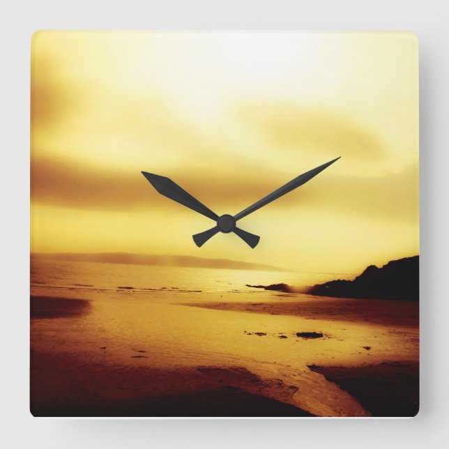 Clocks, landscapes, unique, square wall clock (Front)