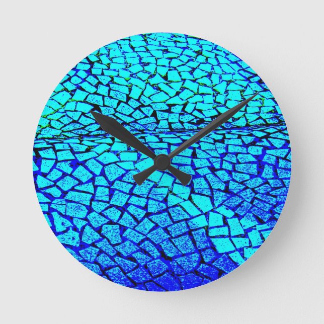 Clocks-Misc/Abstract-Mosaics 3 Round Clock (Front)