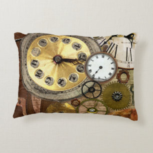 Clocks Rusty Old Steampunk Art Decorative Cushion