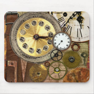 Clocks Rusty Old Steampunk Art Mouse Pad