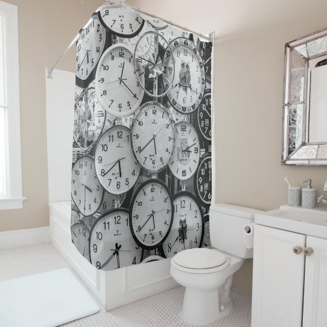 Clocks Shower Curtain (In Situ)