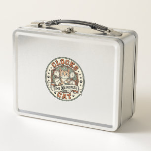 Clocks Time Blindness Cat Clocks Time Blindness Ca Metal Lunch Box