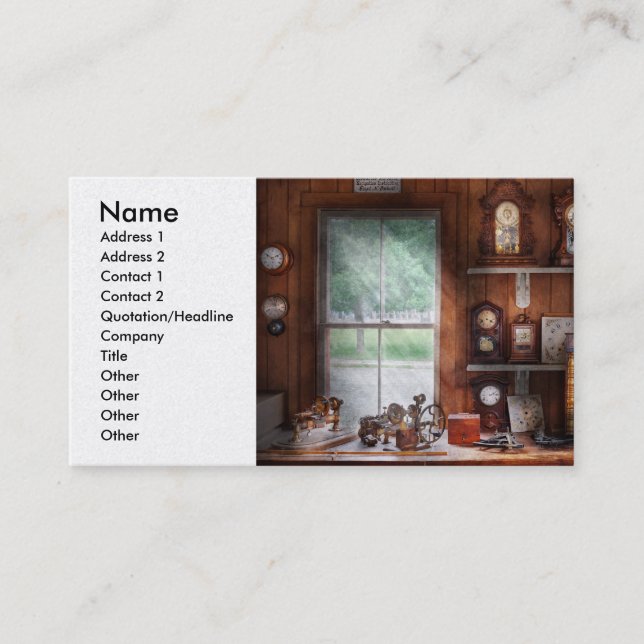Clocksmith - In the Clock Repair Shop Business Card (Front)